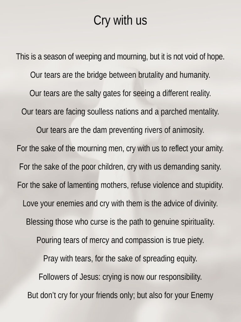 Cry with us - a prayer of a Palestian Christian